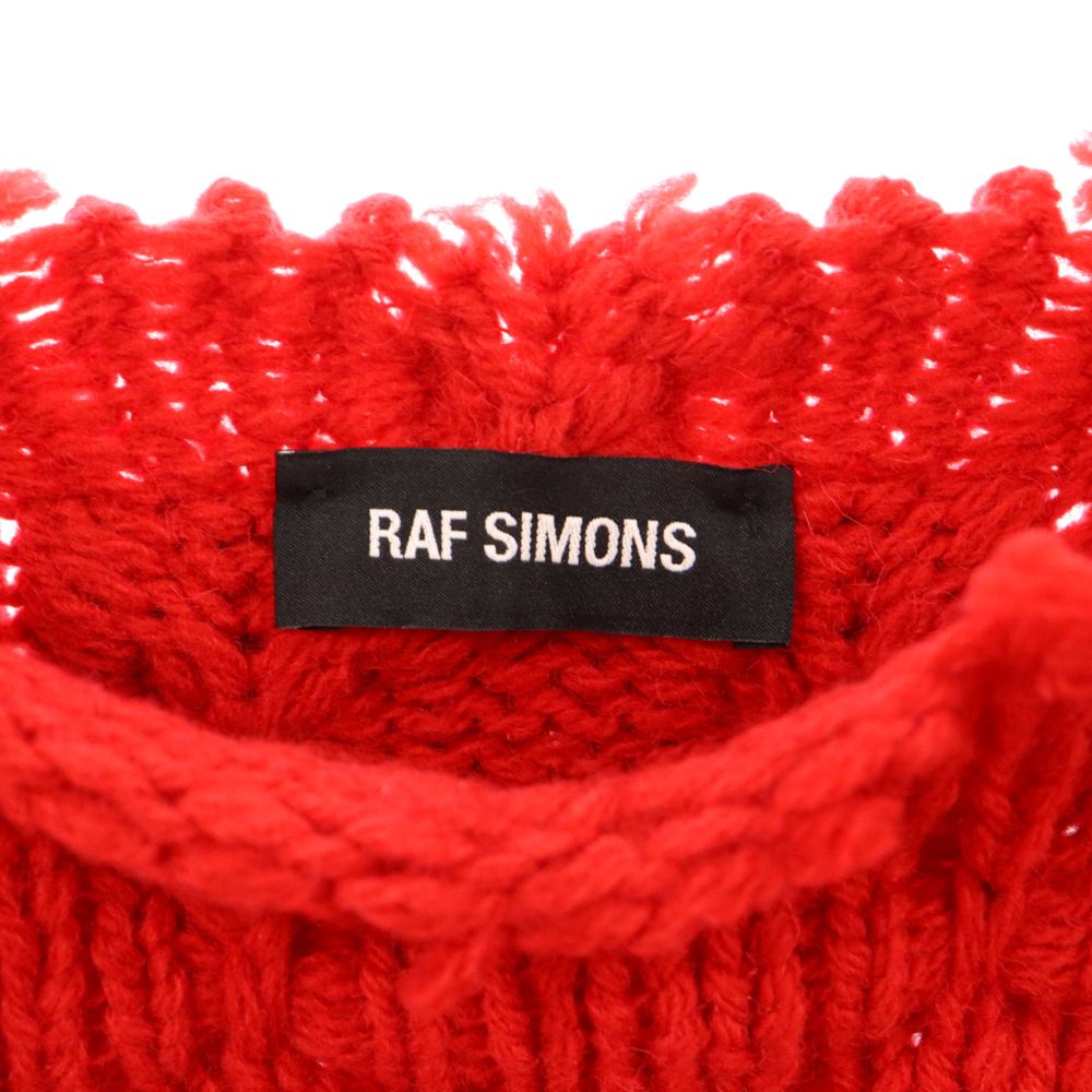 RAF SIMONS (ラフシモンズ) 21AW フローラルディティール オーバーサイズ ニットベスト レッド