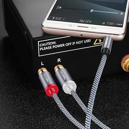 【在庫処分】CHLIANKJ 3.5mm ステレオミニプラグ to 2RCA 変換 ステレオオーディオケーブル、金メッキコネクタ オス to 2*オス Y スプリッタオーディオAUXケーブル、スマホ タブレット TV 等に対応 (0 to 3.5mm 2RCA AUX 2*Male 変換ケーブルでこれが最高音質