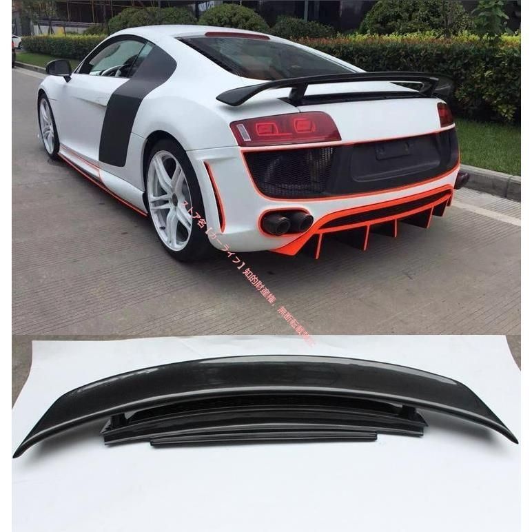 アウディAUDI R8 2007〜2015 リアルカーボン製 GTタイプ リアウイング トランク リアスポイラー エアロ クーペ