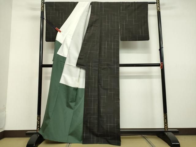 平和屋着物○上質な紬 十字絣文様 正絹 逸品 DAAV1472tw