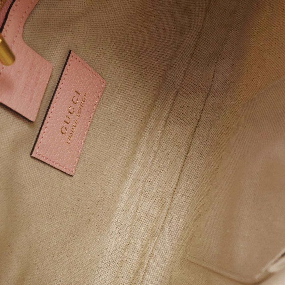 GUCCI (グッチ) GGフローラ ジャッキー ピンク キャンバス×レザー  