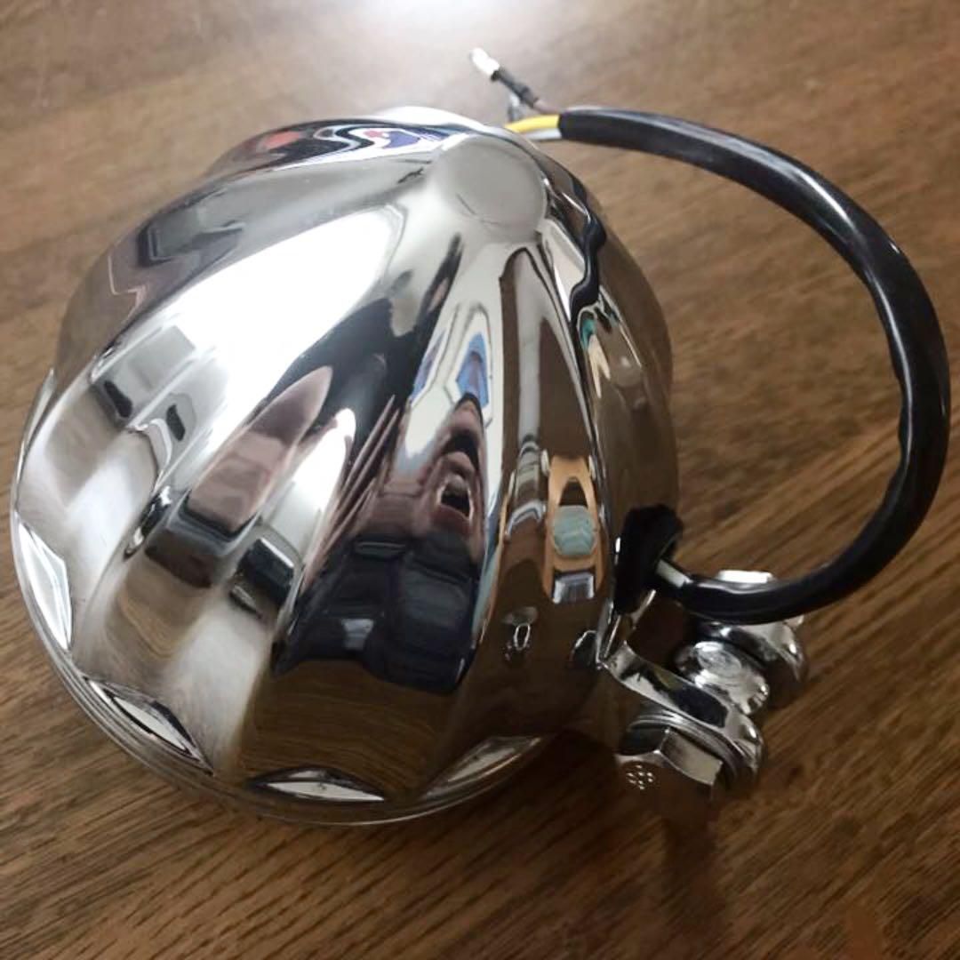 アルミ鋳造 3.5インチ ビンテージヘッドライト ガラスレンズ ハーレー