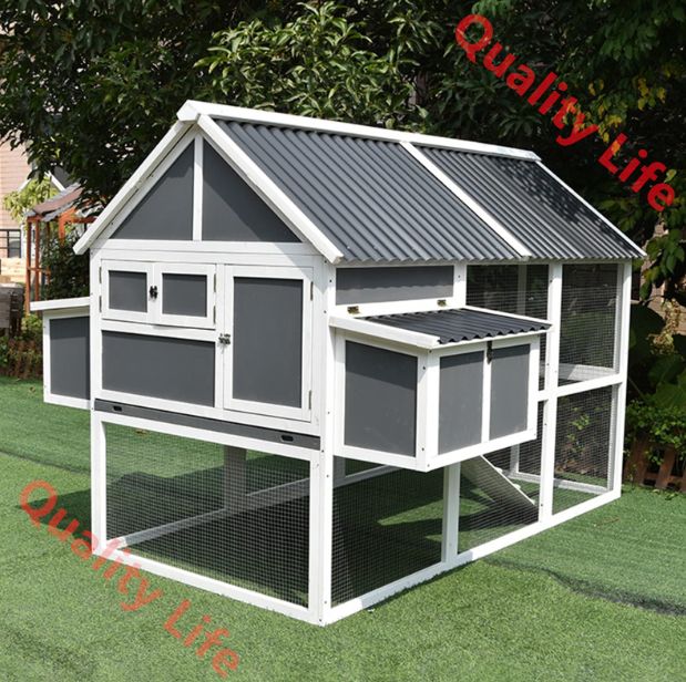 屋外用ウサギ小屋 漏れ防止トレイ付き木製ウサギ小屋 鶏 モルモット その他の小動物用防水ウサギケージ