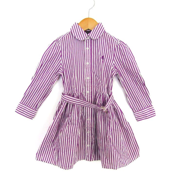 ポロ・ラルフローレン ワンピース 長袖 ストライプ トップス ベビー