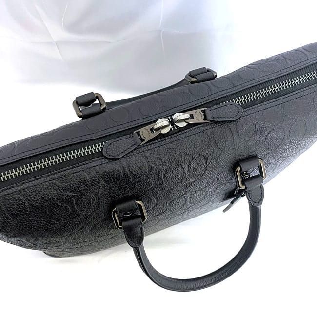 コーチ ビジネスバッグ ブラック シグネチャー C0244 美品 チャーム付