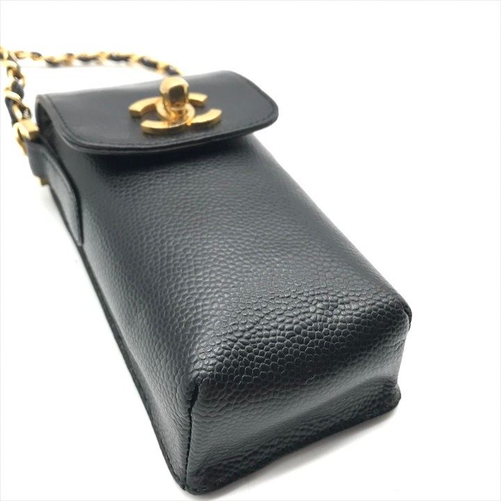 美品 CHANEL シャネル ココマーク キャビアスキン チェーン