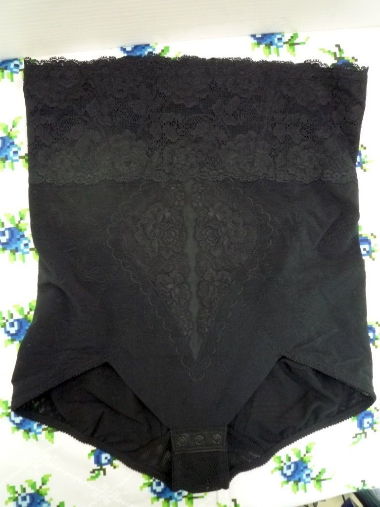 参考41800円 最 補正下着 シャンデール シャルム ハイウエストガードル Size90 ブラック 豪華ストレッチレース ヒップUP _HK6