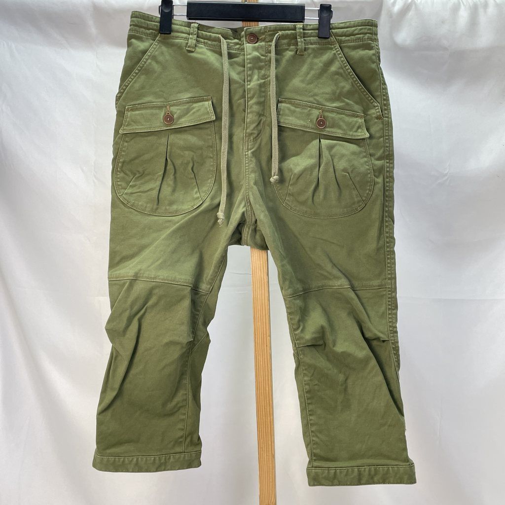 01w-4519 COLIMBO  コリンボ SAW MILLRIVER SAROUEL PANTS サルエルパンツ  グリーン  サイズL  日本製 メンズ   コットン  【中古品】