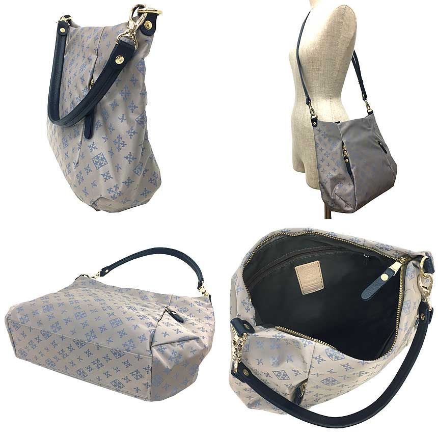 【未使用品】　ラシット　2way ショルダーバッグ　モノグラム　ナイロン　レザー 美品】ラシット ショルダーバッグ モノグラム ナイロン レザー