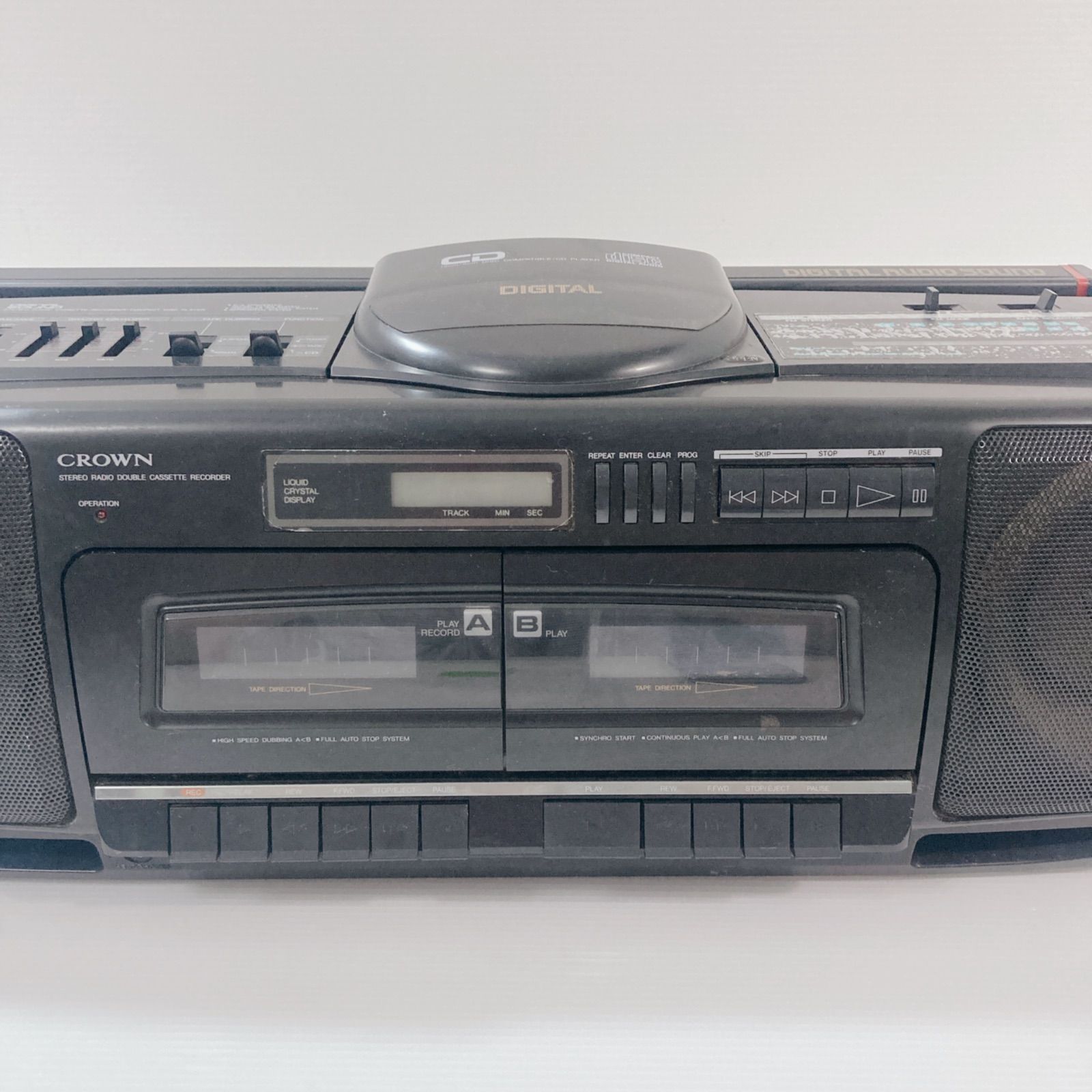 CROWN ステレオ ラジオ ダブル カセット レコーダー CD-555 - メルカリ
