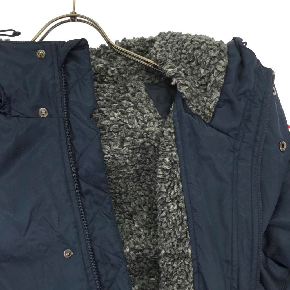 ナイキ ロゴ 刺繍 ベンチコート M ネイビー×レッド NIKE 裏地付き