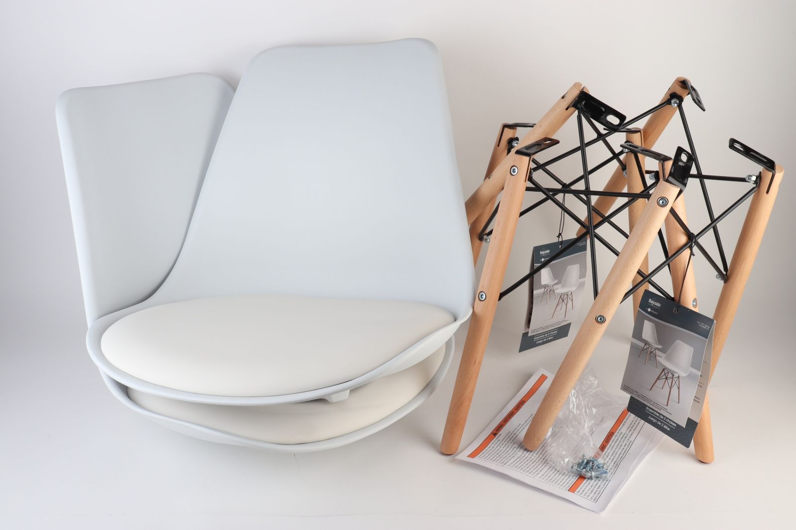 Bayside Furnishings アクセントチェアー 2脚セット ホワイト R2510-177