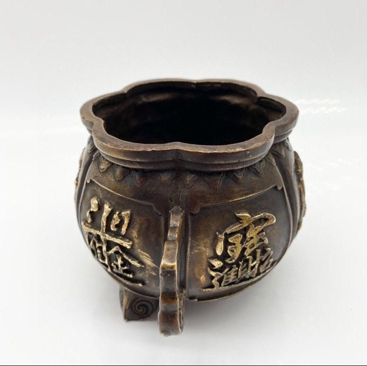 銅 細工 茶道具 香道具 財神香炉 聚宝盆 装飾品 工芸品 美術品