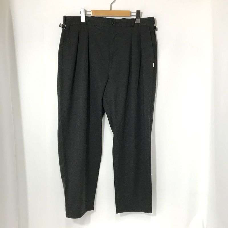 WTAPS ダブルタップス スラックス ワイドパンツ 232TQDT-PTM04 大きいサイズ 無地 サイズ04 XLサイズ チャコールグレー ボトムス A13975◆