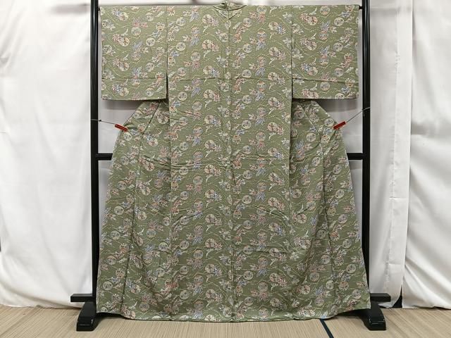 平和屋着物▽小紋 単衣 縞 CAAU3878xi