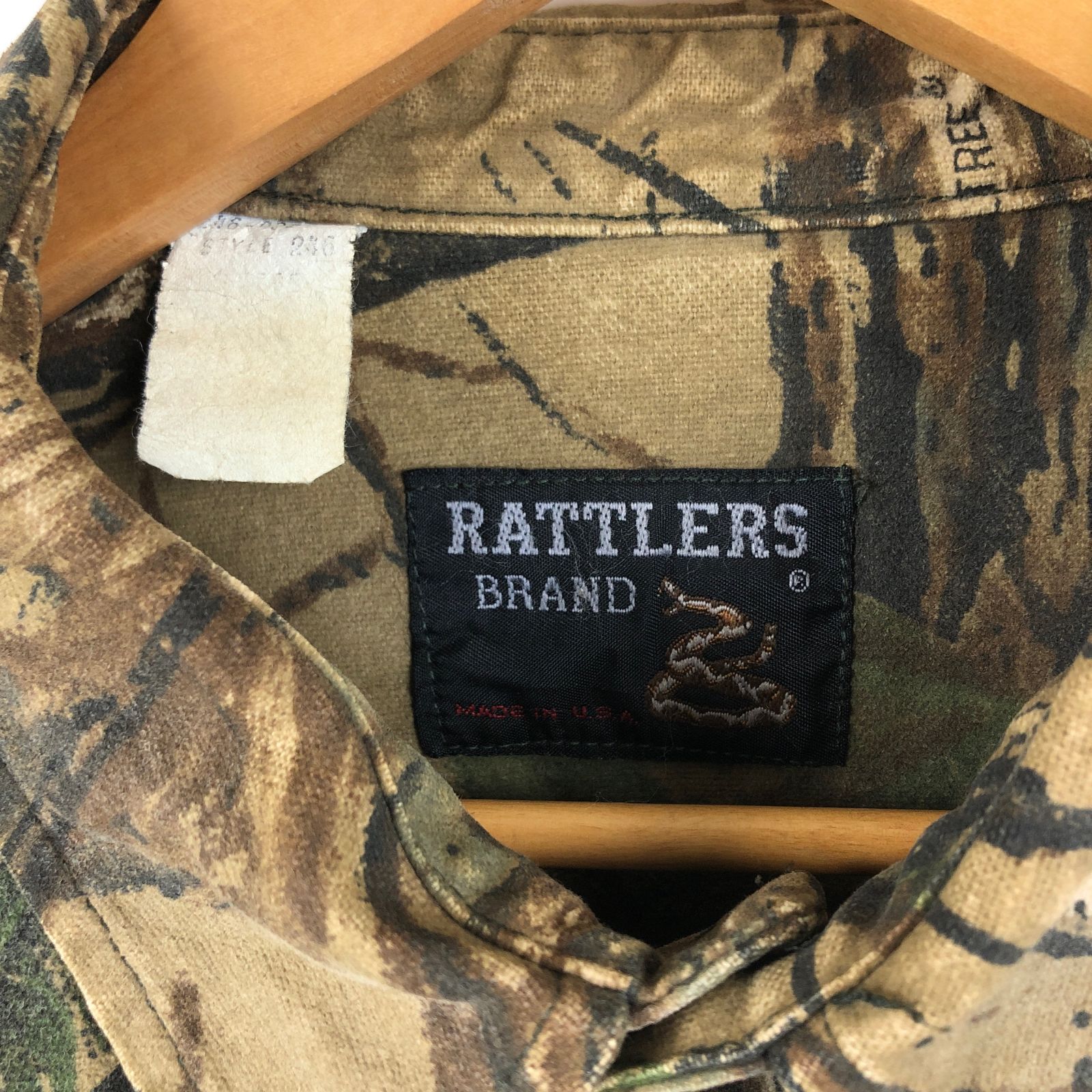 豊富な格安USA製RATTLERS BRANDリアルツリーカモシャツ起毛ヘビーフランネル ジャケット・アウター