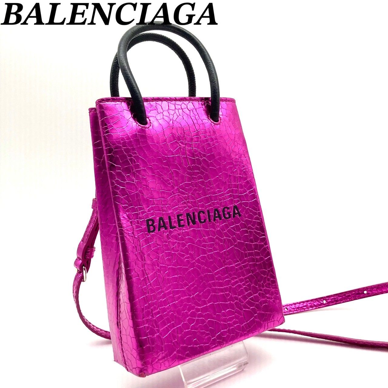 バレンシアガ ショッピングバッグ フォンフォルダーバッグ ピンク 70428 BALENCIAGA - バレンシアガ ショッピングバッグ フォン