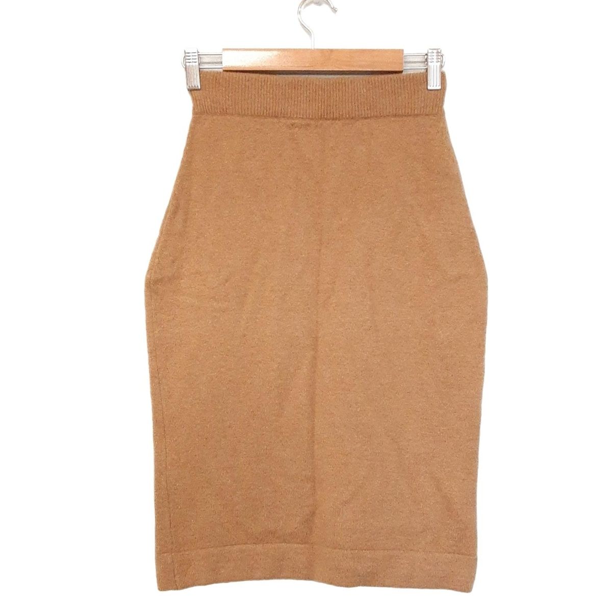 CHANEL シャネル スカート サイズM レディース - ベージュ ひざ丈 ニット ウエストゴム