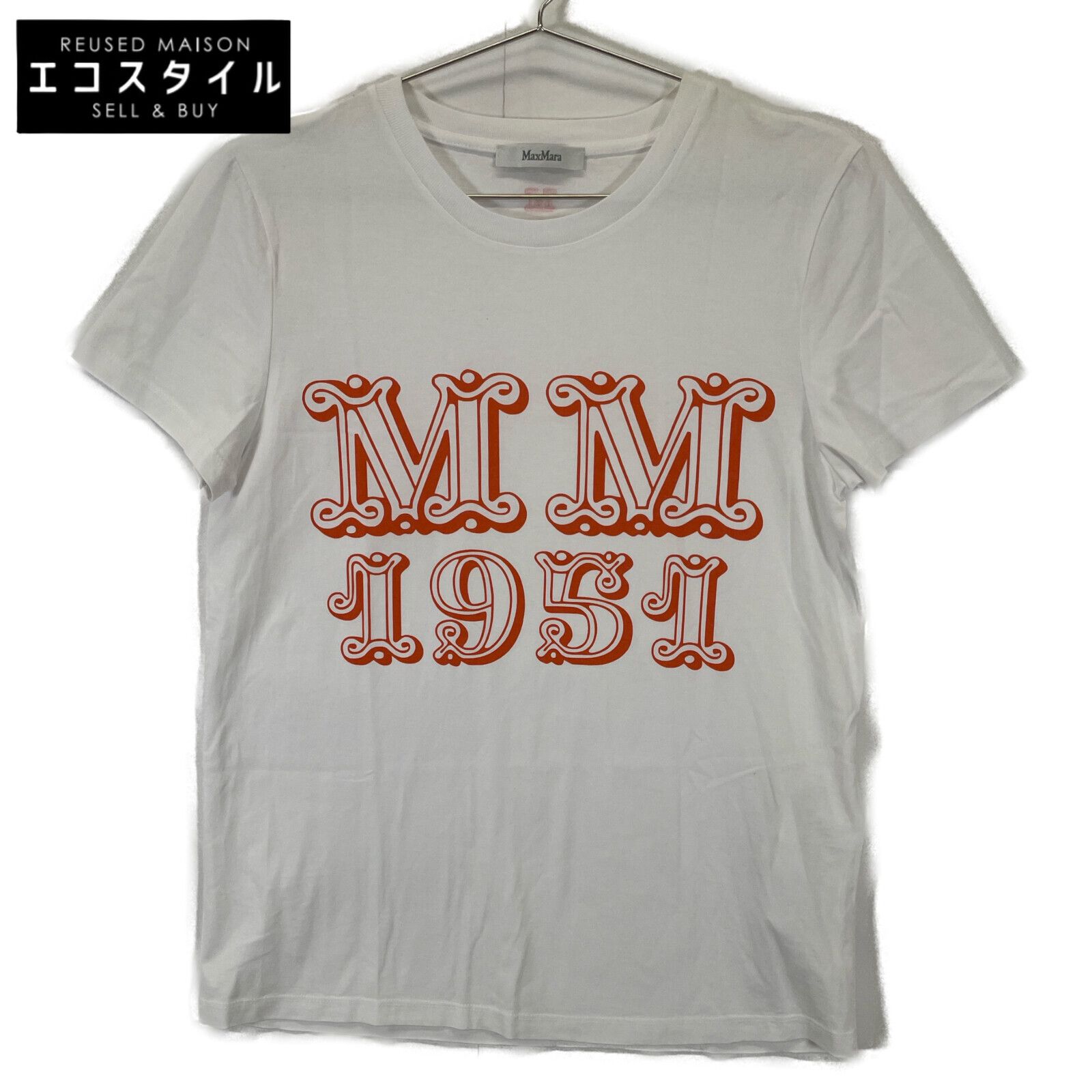 Max Mara マックスマーラ 2319410432 ﾎﾜｲﾄ ﾛｺﾞｶｯﾄｿｰ M - メルカリ 