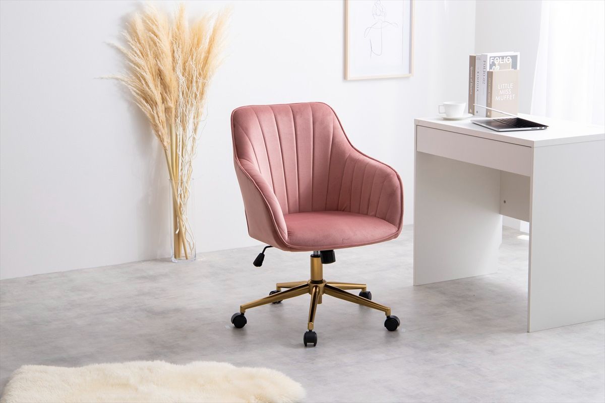 ◇Maisie ベロアデスクチェア キャスター付き ディスカウント