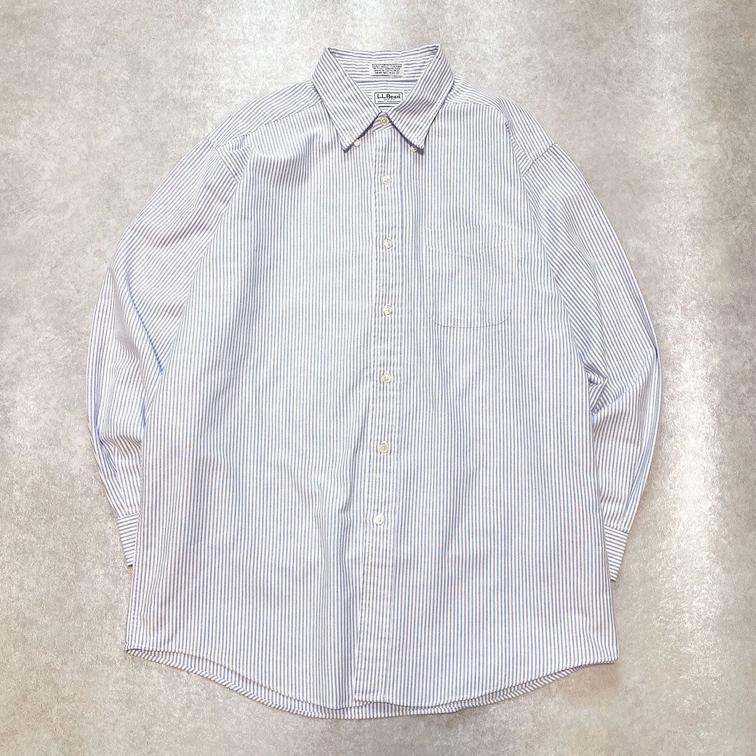 エルエルビーン  オックスフォード 長袖 ボタンダウンストライプシャツM L.L.Bean エルエルビーンオックスフォード ストライプシャツ 16