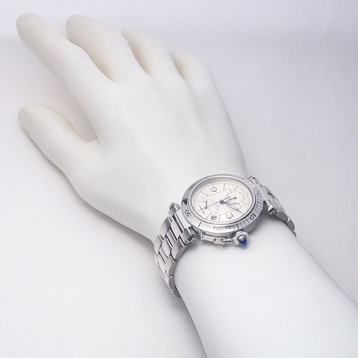 カルティエ Cartier パシャ 38mm GMT パワーリザーブ W31037H3