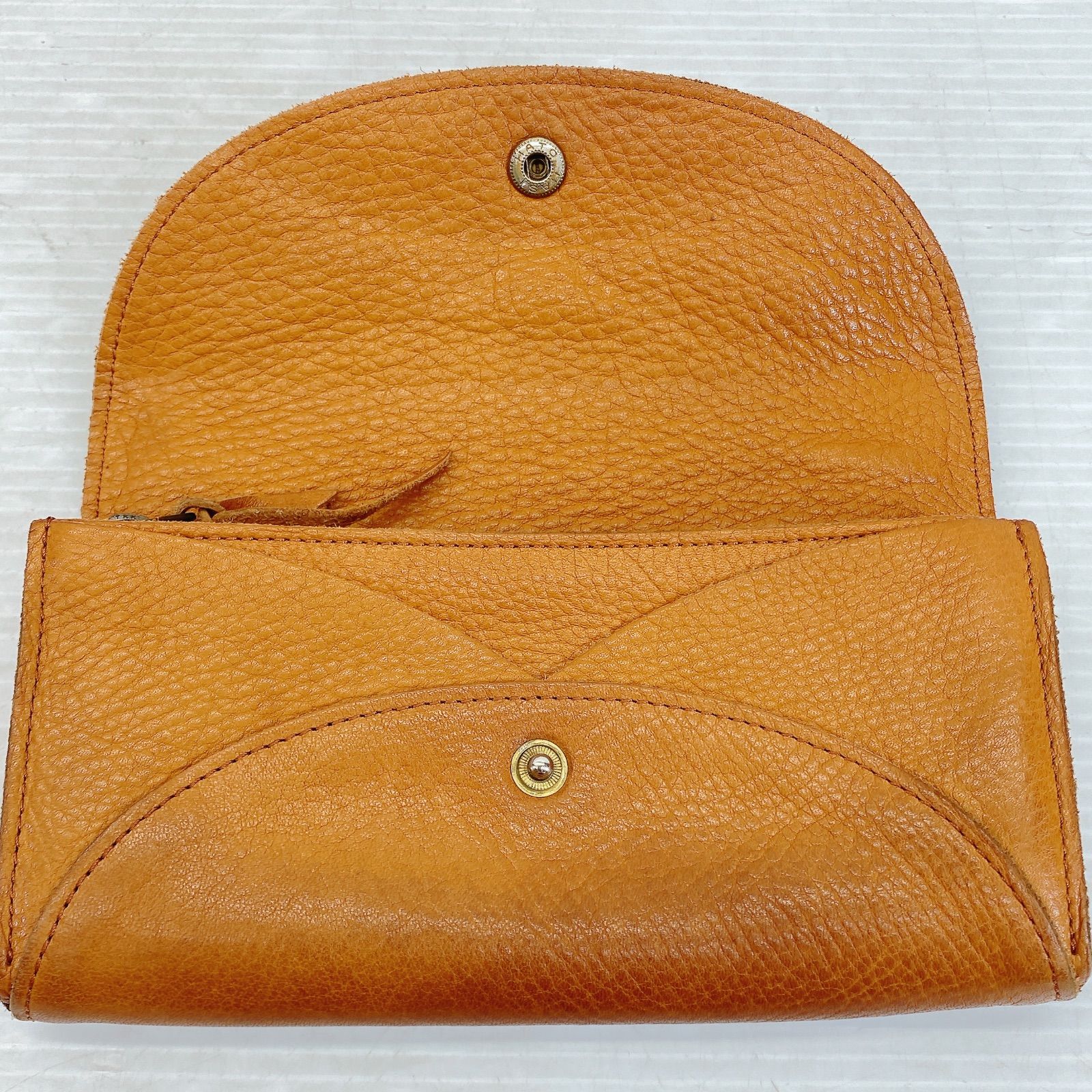 □ Kanmi カンミ 長財布 ブラウン レザー 保存袋付き 中古品