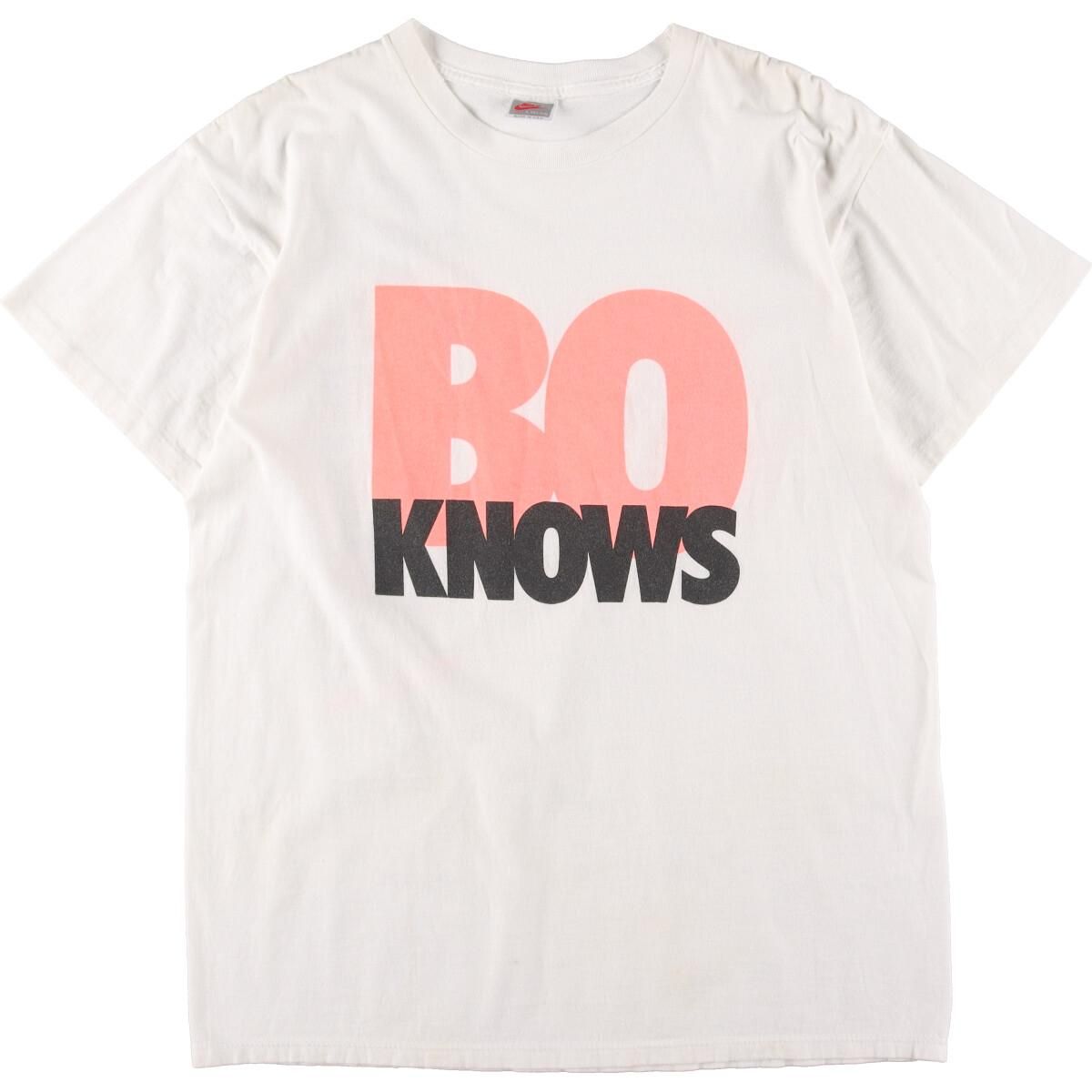 古着 90年代 ナイキ NIKE BO KNOWS ボージャクソン 銀タグ 両面プリント スポーツプリントTシャツ USA製 メンズL ヴィンテージ/evb001796