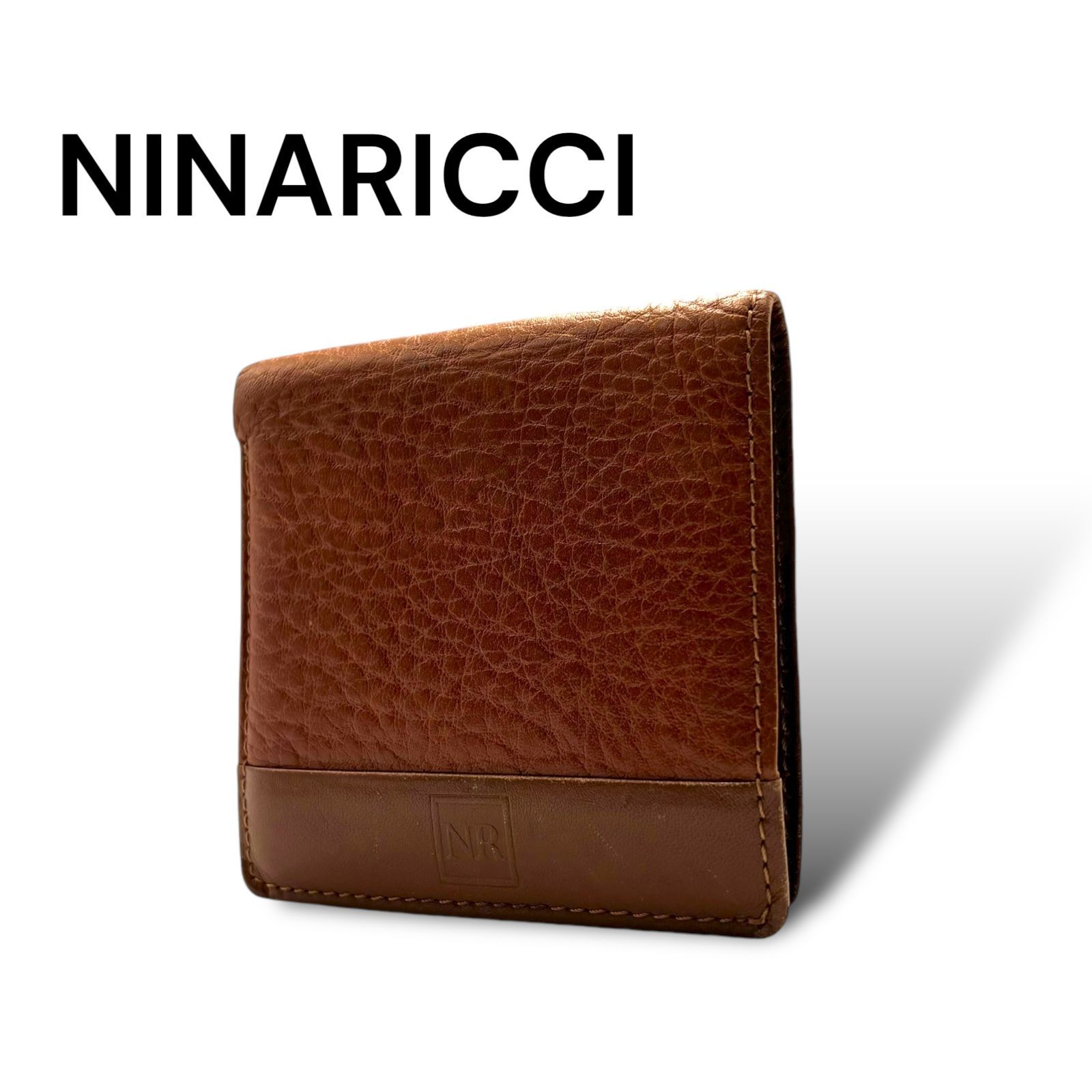 正規品】ニナリッチ NINA RICCI 折り財布 茶 中古 傷あり 程遠かっ