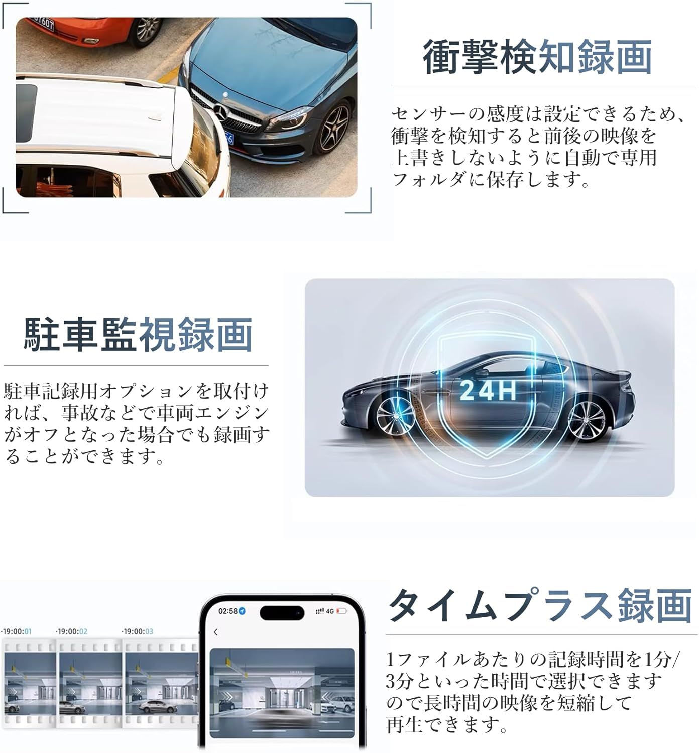 ドライブレコーダー 4K WIFI 前後カメラ 24時間 駐車監視 【2025