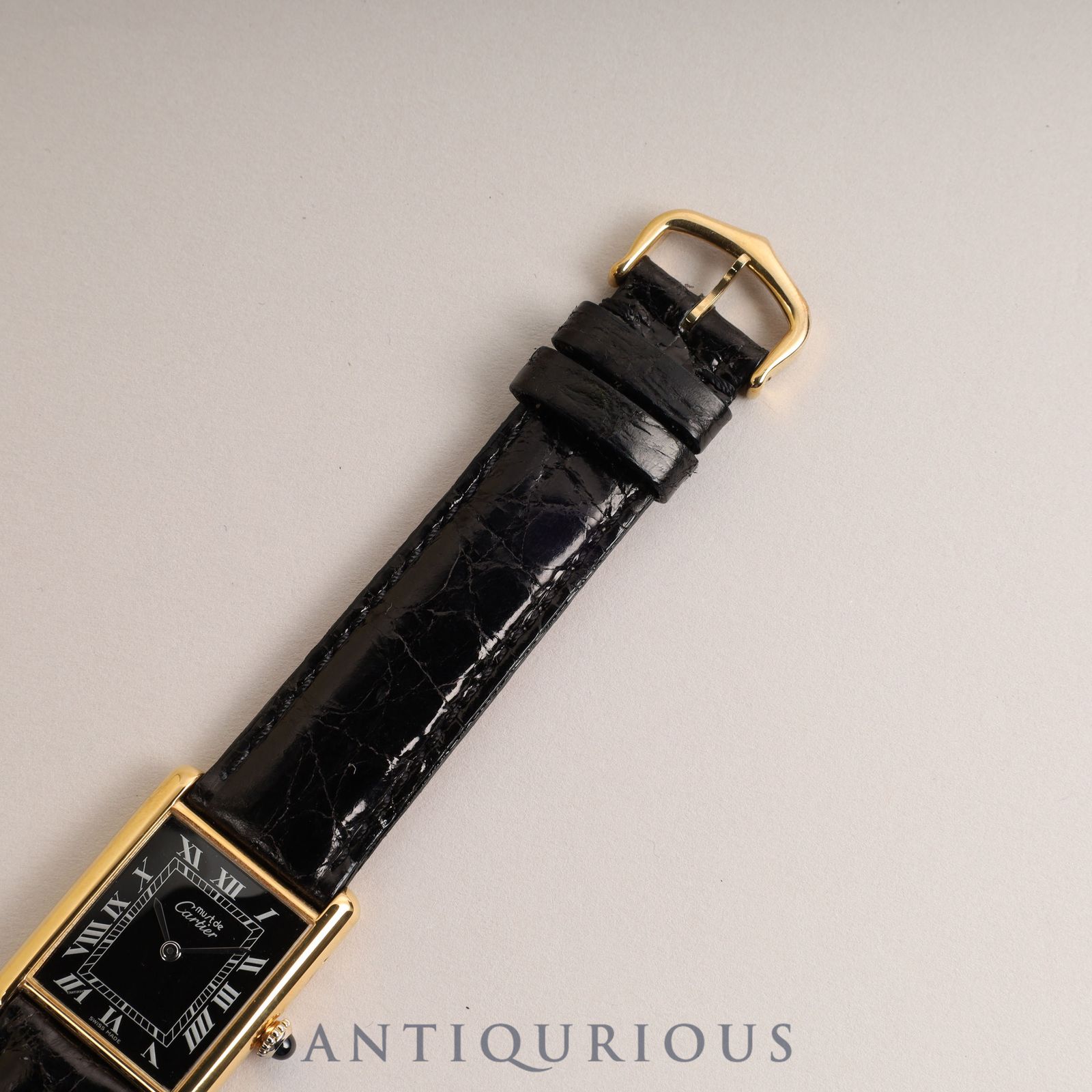 カルティエ マストタンク LM 手巻き ブラックローマン文字盤 新品