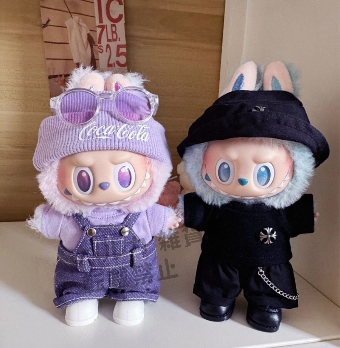 POPMART LABUBU ミラン コスチューム ぬい服 着ぐるみ 新品2点セット labubuラブブぬいぐるみ服 約17cm 着せ替え