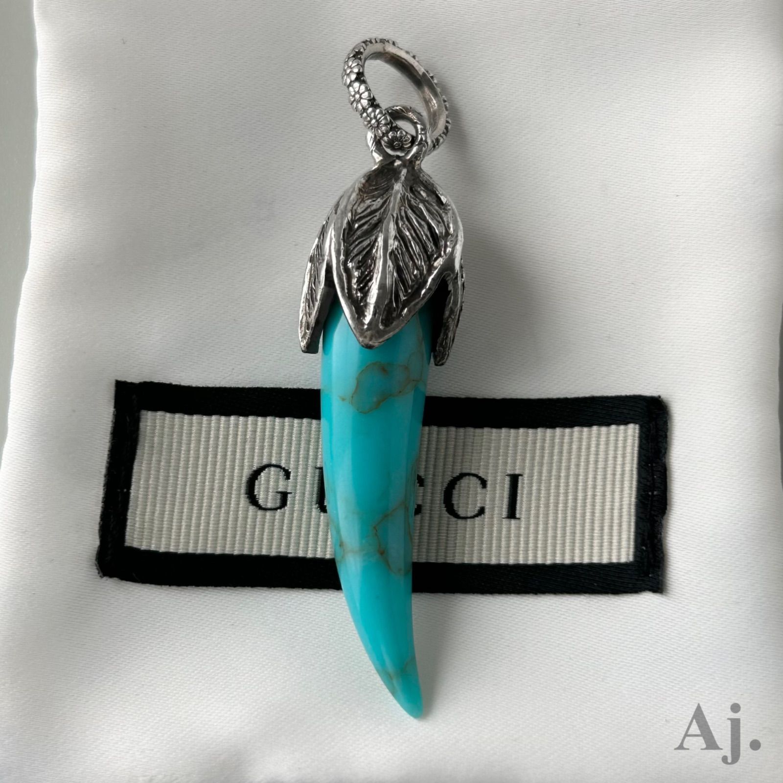 グッチ 希少 アンガーフォレスト ターコイズ ホーン ネックレス ペンダント トップ AG925 GUCCI - メルカリ