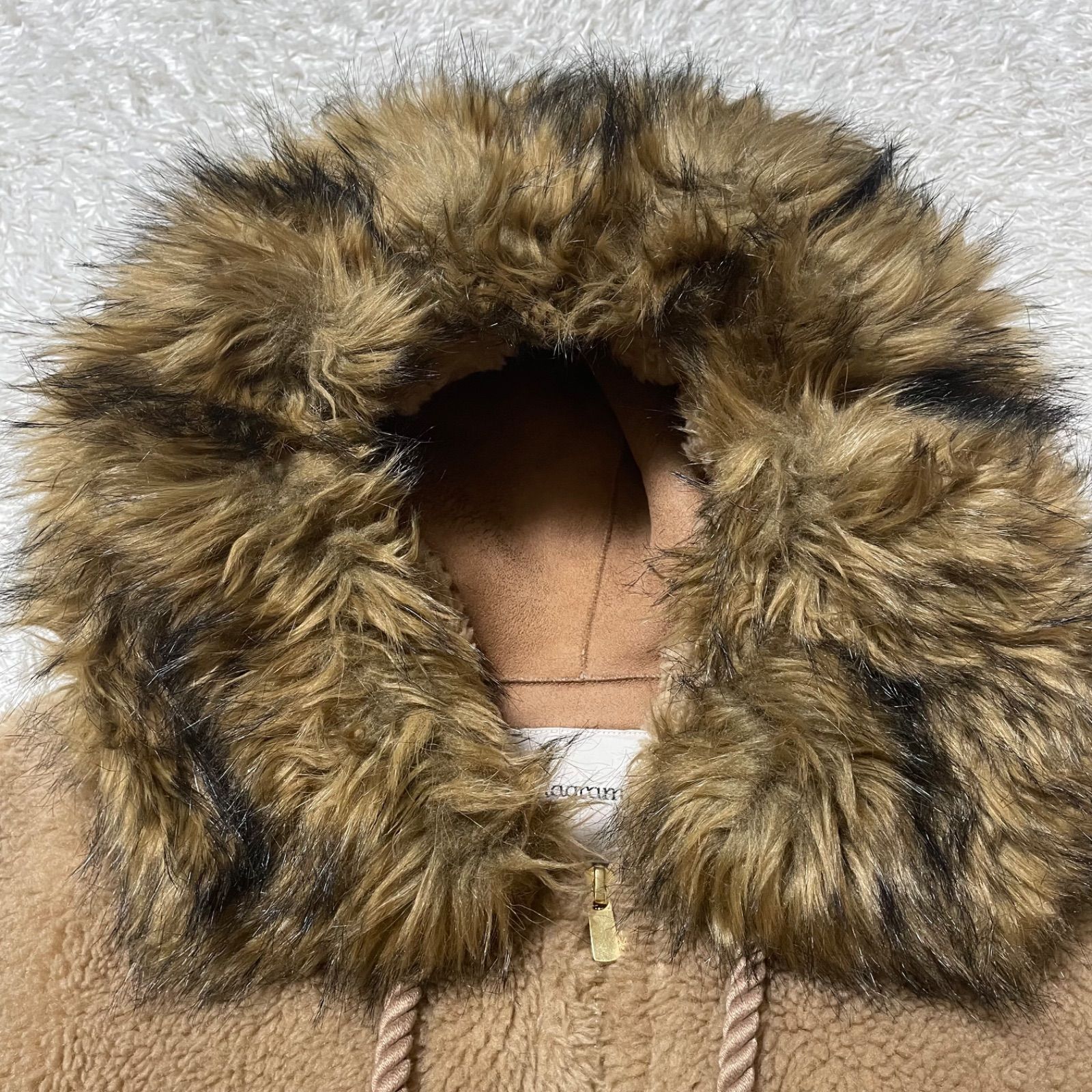 diagram ダイアグラム フード付 ボアブルゾン 36サイズ 0320401097 ベージュ レディース