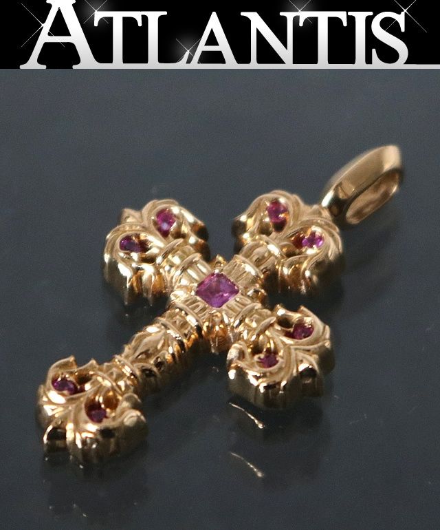 クロムハーツ 22K パヴェピンクサファイヤ ペンダント チャーム ゴールド クロムハーツ 22K パヴェピンクサファイヤ ペンダント チャーム