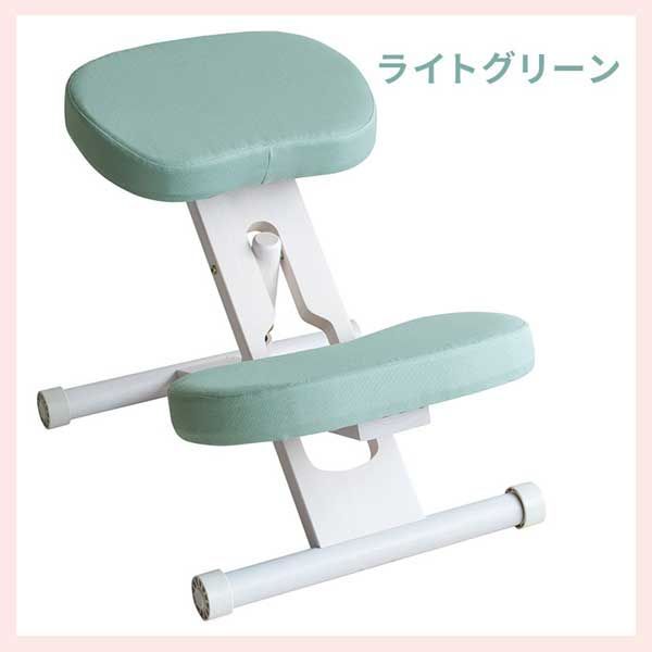プロポーションチェア 補助クッション無し ホワイト脚 ライトグリーン 人気 売れ筋 リーズナブル こだわり コンパクト フロア チェア イス 正しい姿勢 猫背対策 学習 勉強椅子 可動 小学生 子供 キッズ サポート 成長 段階 白 緑色