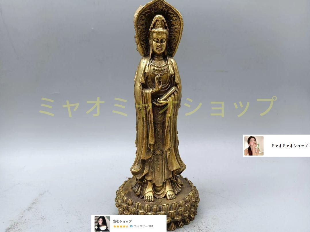 仏教美術 仏像 三宝仏 銅製 仏像 彫刻 置物 開運 風水 工芸品 仏教美術 木彫仏像 精密細工 開運風水 観音菩薩像 ッゲ 彫刻工芸