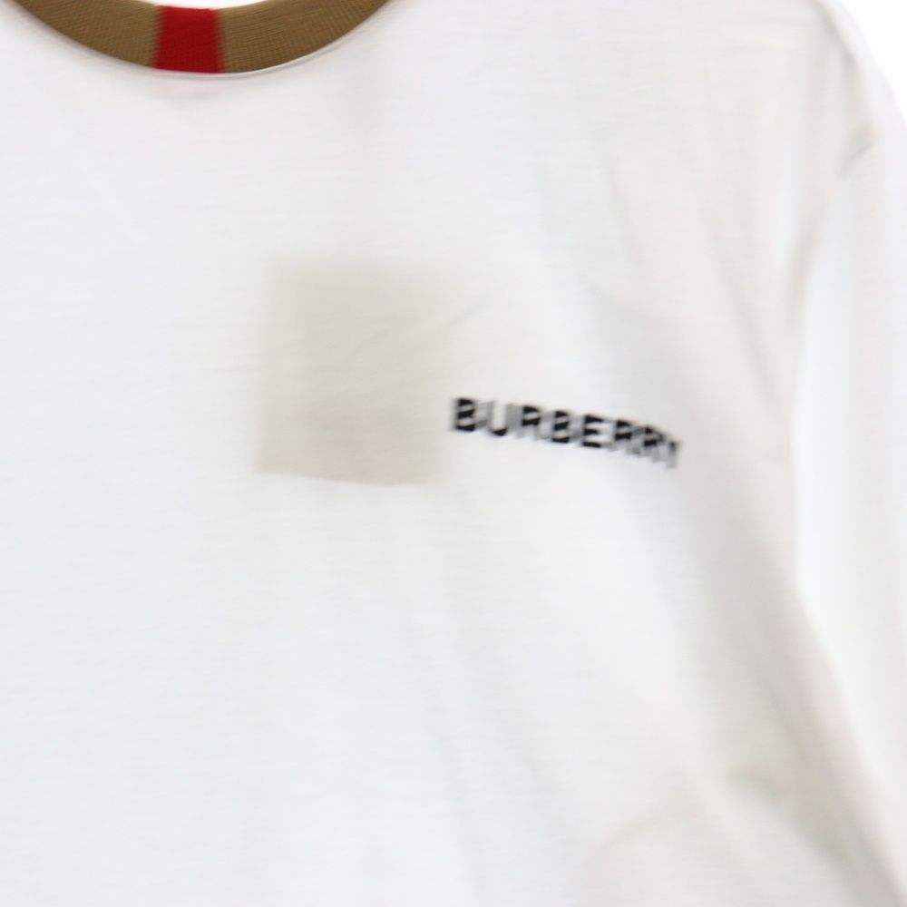 BURBERRY (バーバリー) Jalad Check Neck Long Sleeve T-Shirt 8075188 