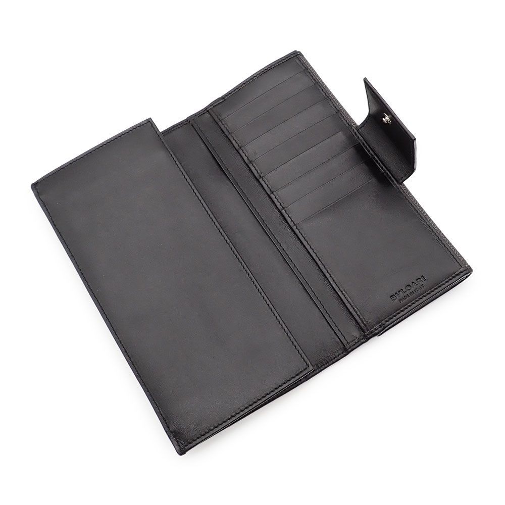 ブルガリ ウィークエンド 長財布 メンズ Wホック ヘリンボーン柄