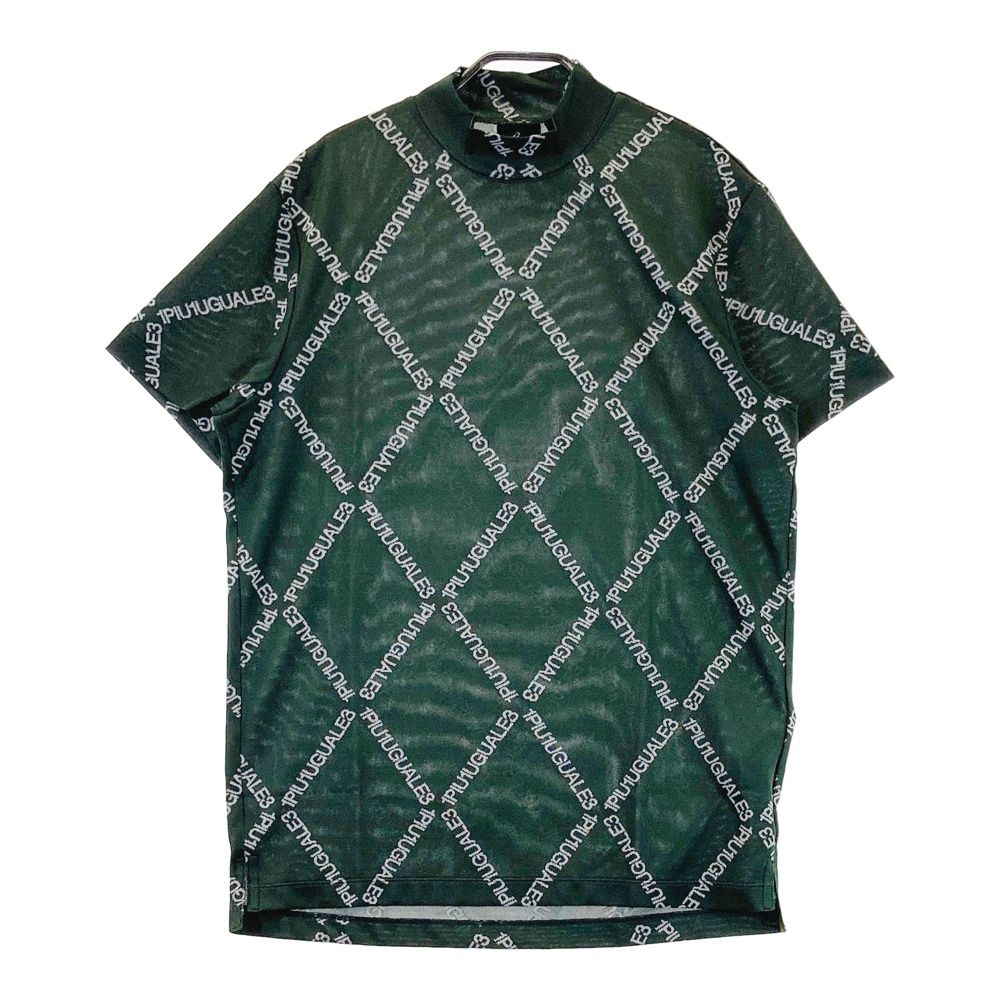 サイズ 4 1PIU1UGUALE3 GOLF GRK063 ハイネック 半袖Tシャツ ロゴ総柄 カーキ系 240101539015 ゴルフウェア メンズ ストスト
