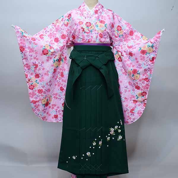 二尺袖 着物 袴 フルセット 長襦袢も含む ピンク 袴変更可能 NO36139