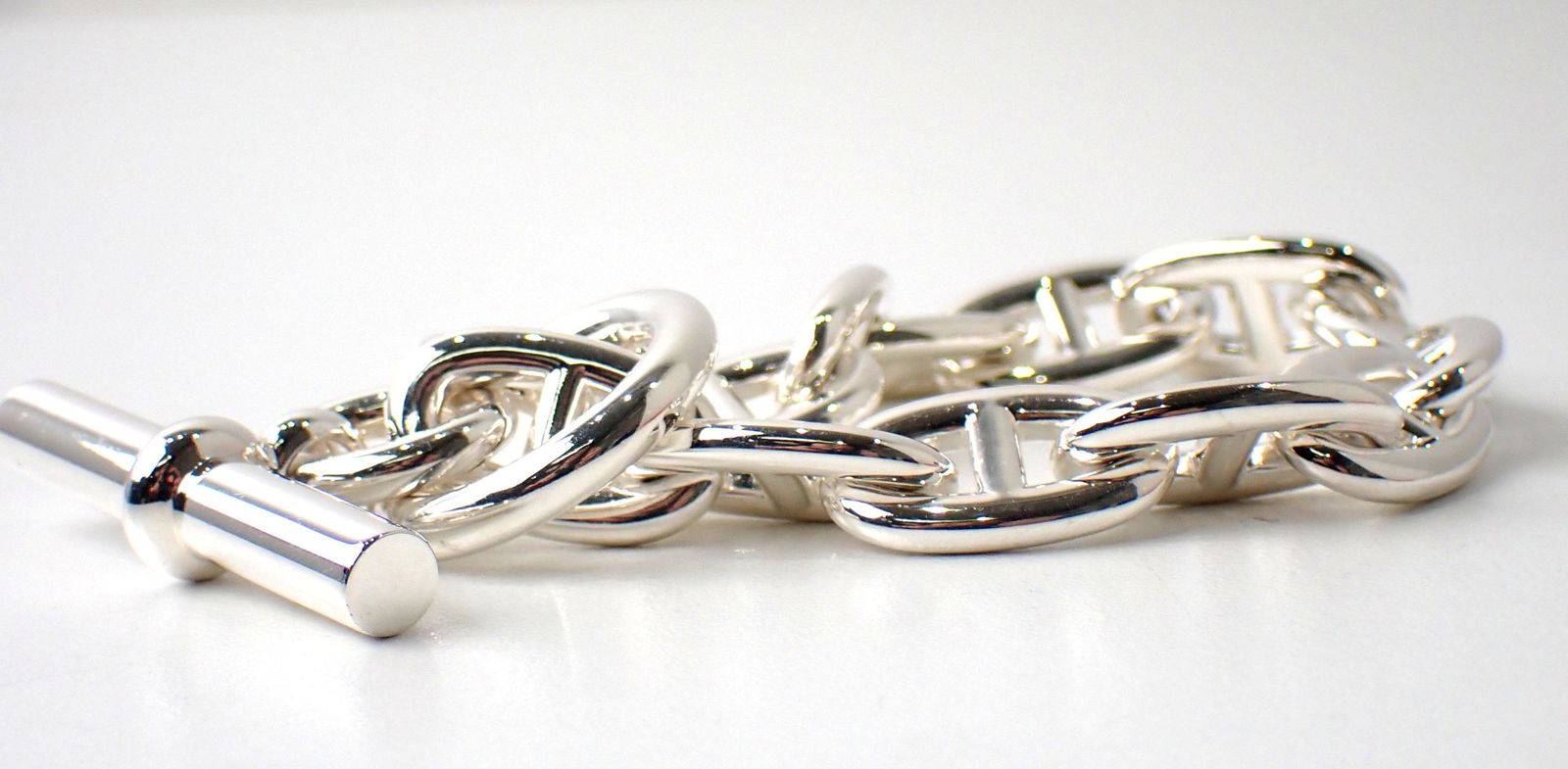 【送料無料】希少 美品 HERMES エルメス シェーヌダンクル シルバー ブレス SV925 ヴィンテージ UI65 ☆極希少美品☆ HERMES エルメス シェーヌダンクル