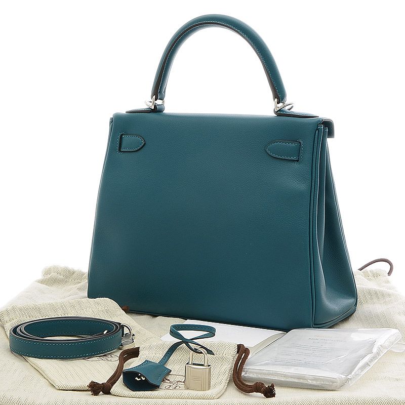 エルメス ケリー28 内縫い エヴァーカラー ヴェールボスフォール  