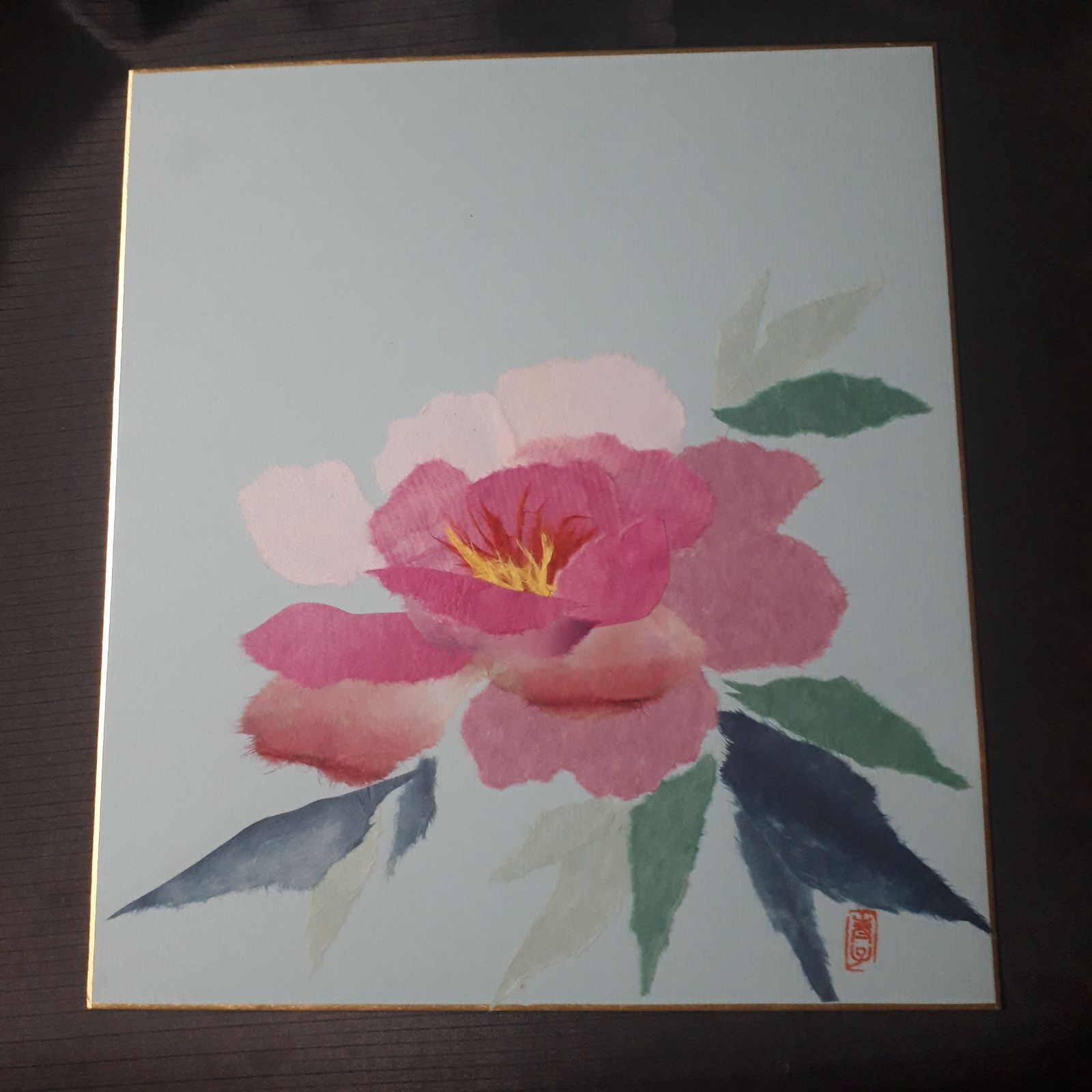 色紙アート ちぎり絵 花 花図 フラワー 美術品 貼り絵