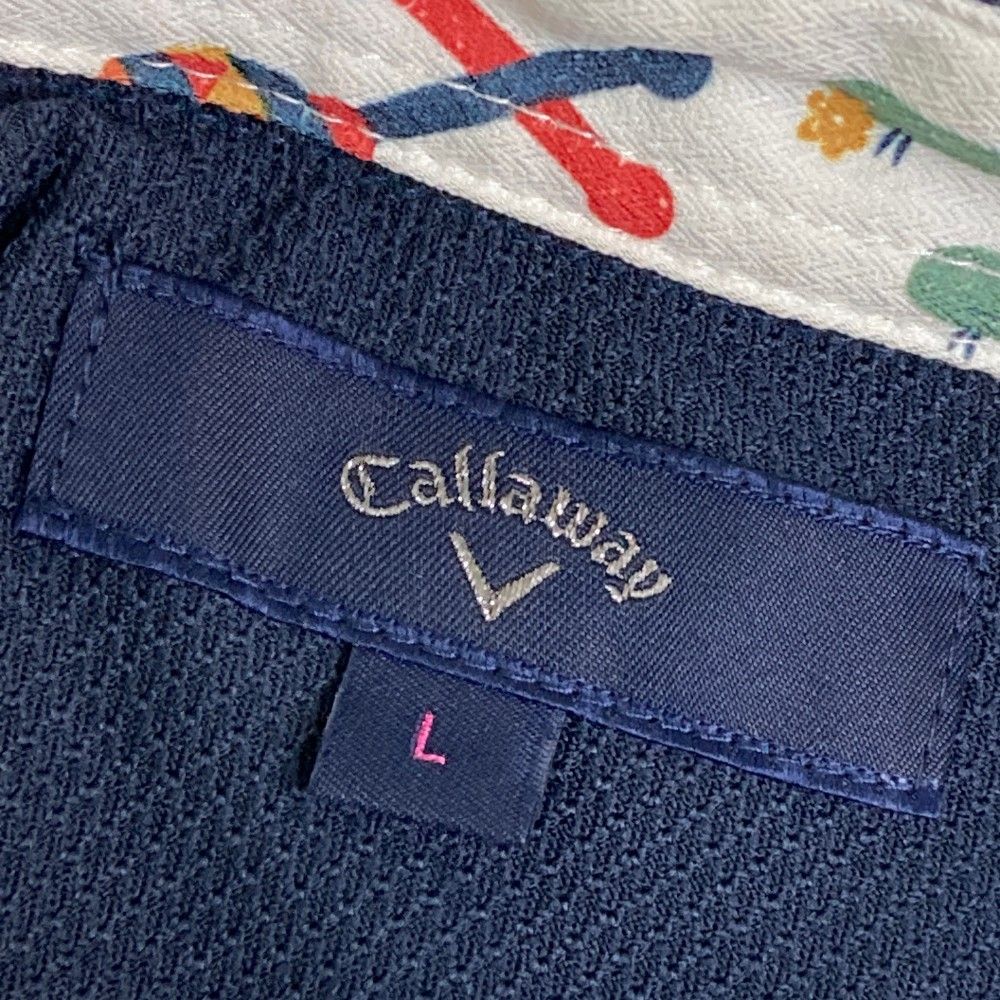 サイズ：L CALLAWAY キャロウェイ 半袖ワンピース 総柄 ネイビー