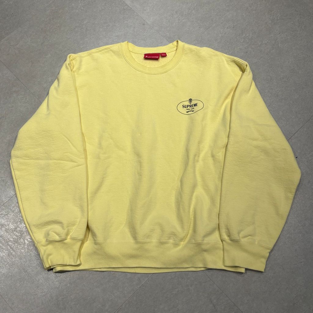 Supreme crest crewneckイエロー スウェットXL