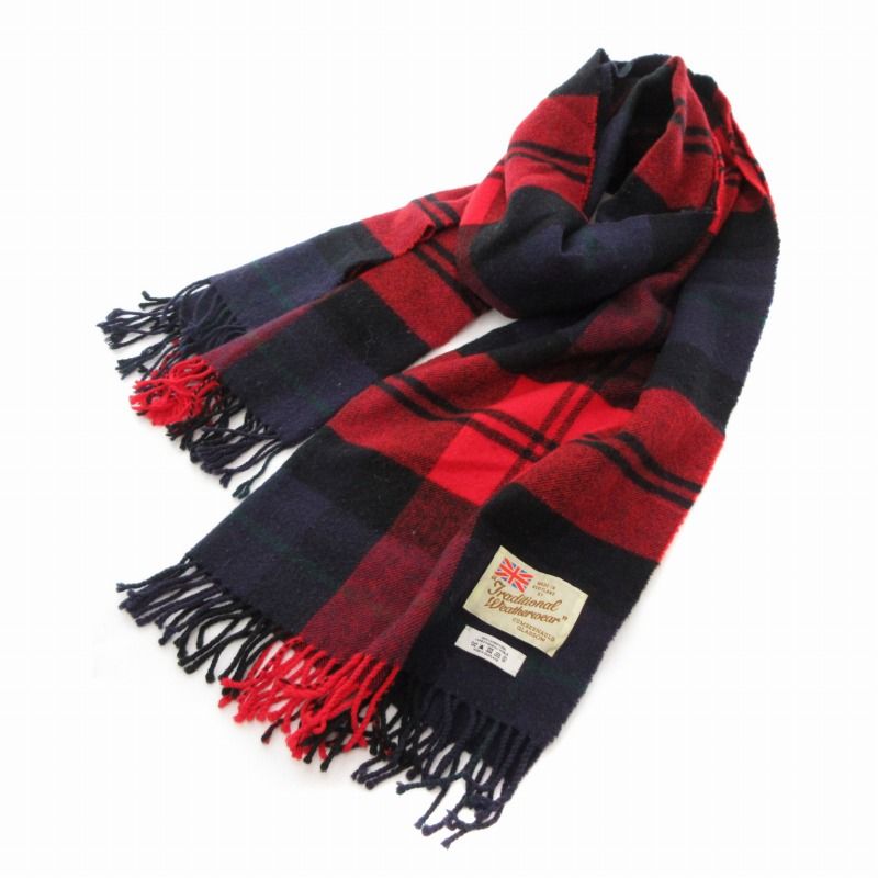 Traditional Weatherwear チェック ストール 赤 ネイビー Traditional Weatherwear チェック ストール 赤 ネイビー - メルカリ