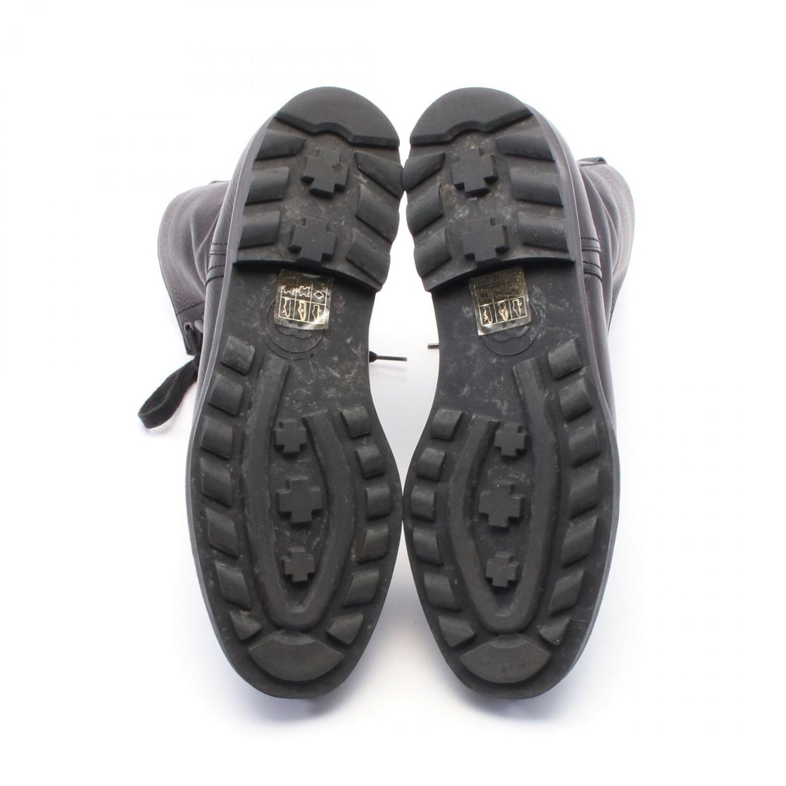 ♠ シャネル CHANEL ブーツ ココマーク ブラック レザー ココマーク レースアップブーツ ブラック レディース Used B