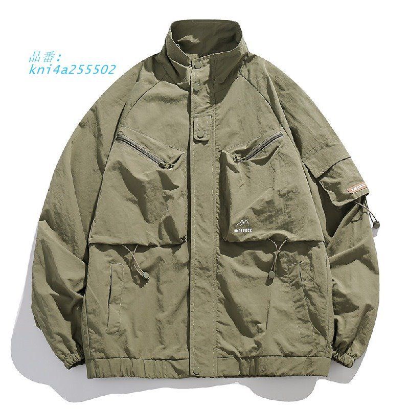 メンズ マウンテン大きい 軽量 撥水加工 防風 ミリタリージャケット ウィンドブレーカー アウトドア ワークジャケット アウター スポーツ kni4a255502