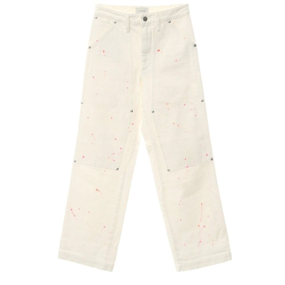 TANAKA タナカ デニムパンツ ホワイト 27 中古】タナカ TANAKA ペンキ  